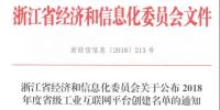 重磅！莫干山被列入2018年度省级工业互联网平台创建名单