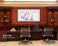 办公室办公桌背景墙挂什么画好，一起学习竹子的精神