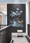 汇明A+墙布新品刺绣背景：丛林与生灵的和谐共语