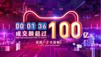 天猫双11成交额1分36秒冲破100亿大关