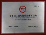 荣誉时刻l 欧神诺一举斩获“中国轻工业陶瓷工业十强企业”称号