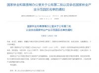 国家林业和草原局公布第二批认定命名国家林业产业示范园区名单