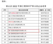 【爱漫时】喜报！爱漫时入选“2022年浙江省知识产权示范企业”名单