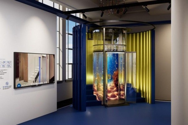 主标：新品首发 |亨世达圆形螺杆电梯，重磅亮相“设计上海”