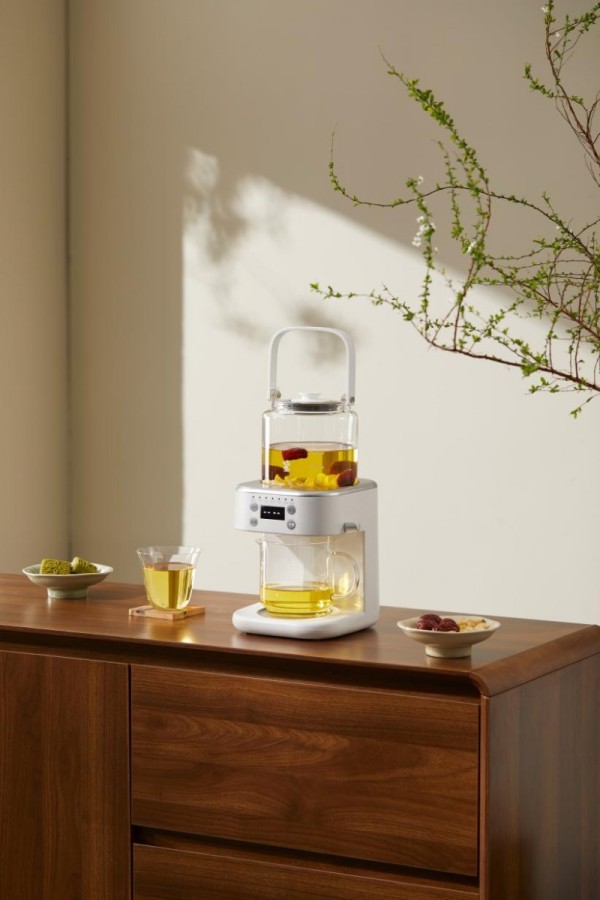 鸣盏新品喷淋泡茶机上市!一键高温喷淋泡好茶,蒸煮皆宜