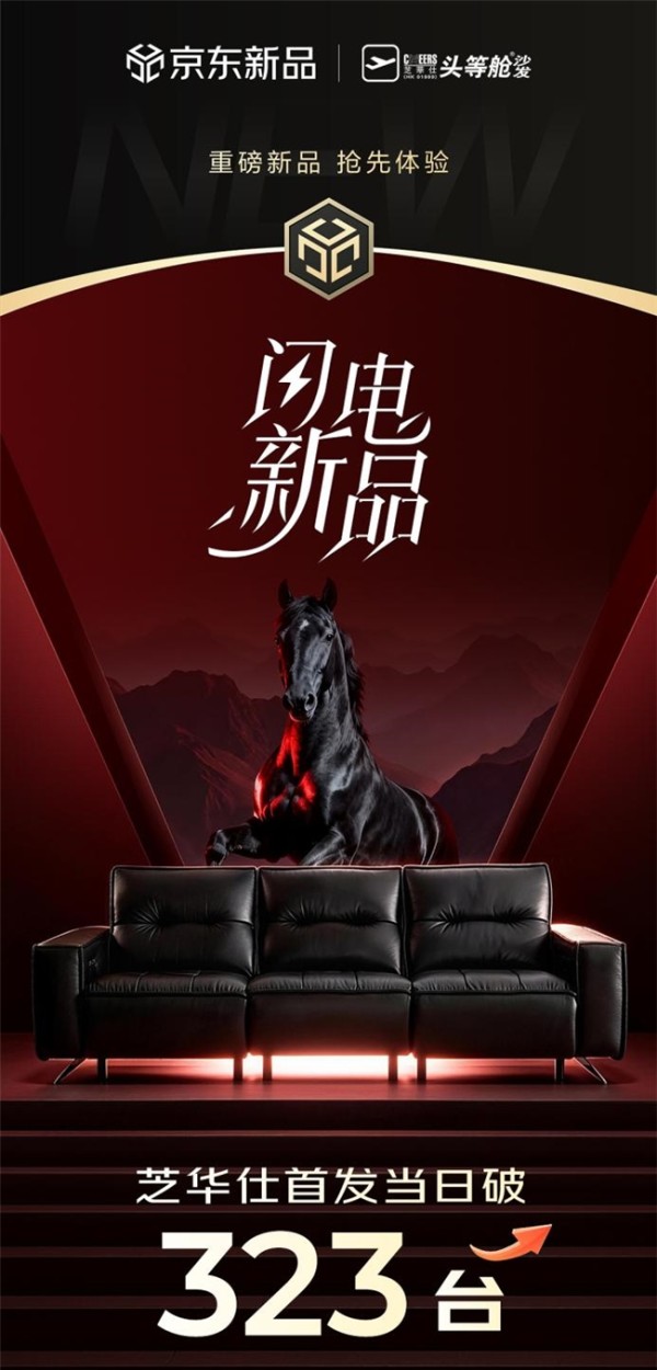芝华仕×马德钟强强联手,黑马沙发京东首发达成率106%,引爆高端功能沙发市场