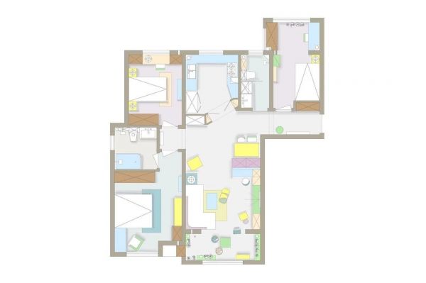 香悦四季115㎡清新北欧3室2厅