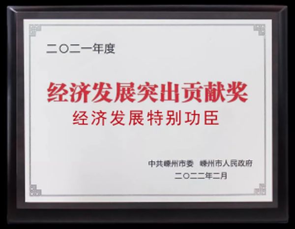 (森歌荣获“经济发展特别功臣”奖项)