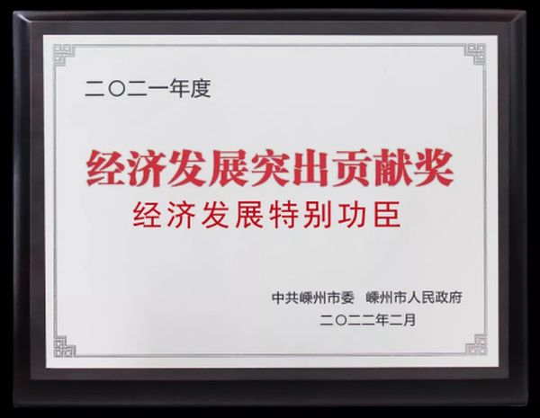 (森歌荣获“经济发展特别功臣”奖项)