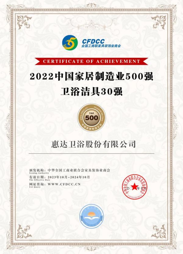 中国家居高质量发展大会，惠达<a target=