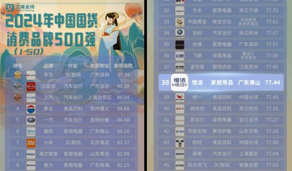 标题：2024中国国货品牌500强公布，恒洁荣膺<a target=