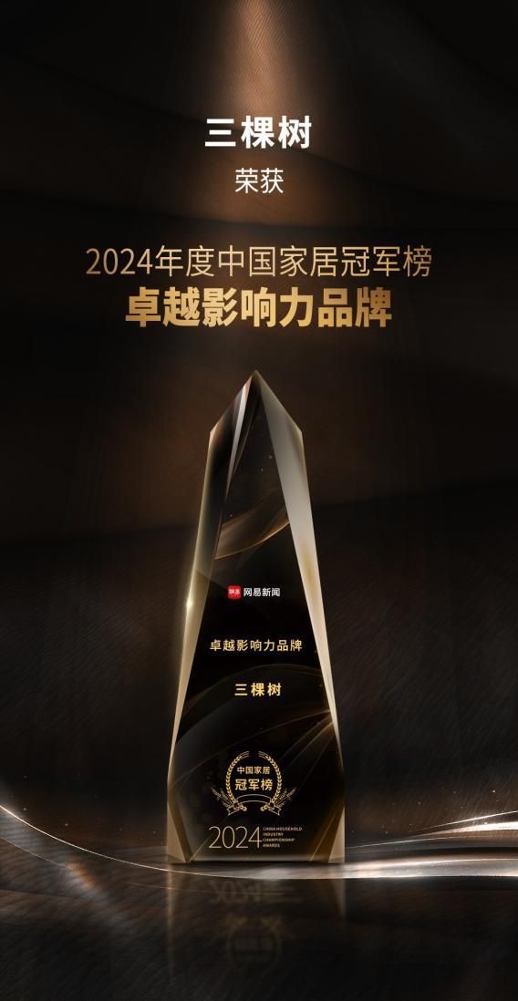 2024中国家居冠军榜重磅发布,三棵树摘得卓越影响力品牌!